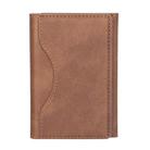 Tri-fold Magnetic Leather Wallet Card Holder for iPhone 15/14/13/12 Series(Brown) - 1