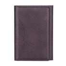 Tri-fold Magnetic Leather Wallet Card Holder for iPhone 15/14/13/12 Series(Purple) - 1