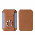 Magsafe Card Holder with Ring Elastic Wallet For iPhone 15/14/13/12 Series(Brown) - 1