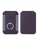 Magsafe Card Holder with Ring Elastic Wallet For iPhone 15/14/13/12 Series(Dark Purple) - 1