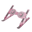 C9 Pro RGB Ambient Light Foldable Fan Cooling Laptop Aluminum Alloy Heightening Stand, Color: Pink - 1