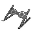 C9 Pro RGB Ambient Light Foldable Fan Cooling Laptop Aluminum Alloy Heightening Stand, Color: Gray - 1