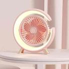 USB Charging Desktop Fan With Light Student Dormitory Light Sound Office Aroma Desktop Fan(Pink) - 1