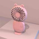 Summer Cartoon Pocket Handheld Stand Fan Rechargeable Silent Mini Fan(Pink) - 1