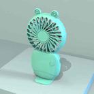 Summer Cartoon Pocket Handheld Stand Fan Rechargeable Silent Mini Fan(Green) - 1