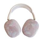 For AirPods Max 1Pair Marble Textured Butterfly Pattern Headphone Silicone Case(Light Purple) - 1