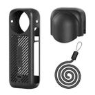 For Insta360 X4 AMagisn Silicone Protective Cover Body Case + Lens Cover Black - 1
