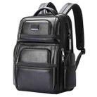 Bopai 61-17311 Large-capacity First-layer Cowhide Laptop Backpack With USB+Type-C Port(Plain) - 1