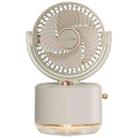 USB Charging Cooler Air Conditioning Fan Desktop Cooling Fan Swing Humidifier(Beige) - 1