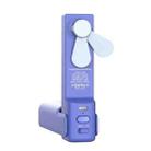 PS-J009 4-In-1 LED Light Buzzer Alarm Mini Folding Handheld Fan(Navy Blue) - 1