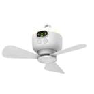 Mini Ceiling Fan Portable Camping Fan With Light &  Remote Built In 8000mAh Battery(White) - 1