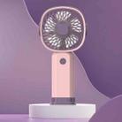 Handheld Portable Mini Multifunctional Fan With Phone Holder Function, Color: Pink Purple with Battery - 1