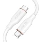 ANKER A8553 Powerline III 1.8m Skin Friendly Dual Type-C Data Cable PD100W Fast Charging Cable(White) - 1