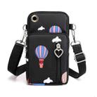 Crossbody Mobile Phone Bag Vertical Wallet Wrist Pouch With Arm Band for Women, Style: Black Balloon  - 1