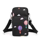 Crossbody Mobile Phone Bag Vertical Wallet Arm Bag With Headphone Hole(Black Balloon) - 1