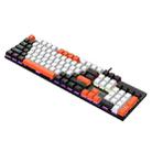 XUNSVFOX K50 Gaming Computer Mechanical Feeling Wired Keyboard(White And Orange) - 1