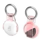 For Airtag Back Clip Keychain Locator Protective Case Anti-lost Device Cover(Transparent Pink) - 1