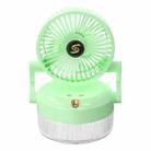 USB Charging Folding Desktop Spray Humidification Fan with Night Light(Green) - 1