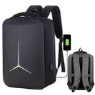 15 inch Multifunctional Waterproof Business Sports Laptop Backpack with USB Port(Black) - 1