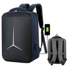 15 inch Multifunctional Waterproof Business Sports Laptop Backpack with USB Port(Navy Blue) - 1