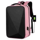 16 inch Large Capacity Password Lock Anti-Theft Laptop Backpack With USB Port(Pink) - 1