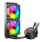 COOLMOON CM-YM-240T Digital ARGB Lens Edition Integrated Water Cooling CPU Cooler Temperature Display CPU Fan(Black) - 1