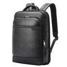 Bopai 61-122391 Large-capacity First-layer Cowhide Business Laptop Backpack With USB+Type-C Port(Black) - 1