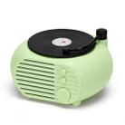 Retro Mini Record Player Wireless Bluetooth Speaker Multifunctional Card Desktop Speaker(Green Black) - 1