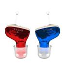 1pair  Invisible In-Ear Hearing Aid Sound Amplifier For The Elderly And Hearing Impaired(Red and Blue) - 1