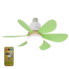 Home Small Fan Light E27 Snail Mouth Suspension Fan Lamp, Size: 420x205mm 30W Matcha Green(Remote Control Without Base) - 1