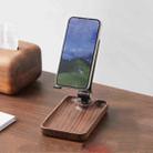 Walnut Desktop Mobile Phone Stand Lifting Folding Tablet Holder with Tray Base - 1