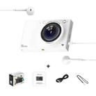 High-Definition CCD Digital Camera 64 Million WiFi Card Camera, Color: White + Headphone Cable - 1