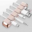 AhaStyle PT125 Aluminum Alloy + Silicone 5 Holes Position Cable Holder Desktop Data Cable Clip(Pink) - 1