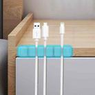 AhaStyle PT125-S 5 Holes Adhesive Version Silicone Cable Clip Desktop Data Cable Storage Holder(Luminous Blue) - 2