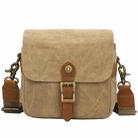 Retro Camera Canvas Bag Shoulder Messenger Bag Travel Portable Case(Khaki) - 1