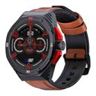 LOKMAT COMET2 PRO 1.46-Inch 5ATM Waterproof Bluetooth Call Smart Watch, Color: Brown Leather - 1