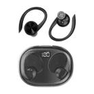 Stereo Hanging Ear Bluetooth Earphones With Digital Display Charging Compartment(Black) - 1