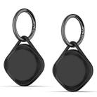 2sets For Airtags Bluetooth Tracker Hard Rubber Anti-Fall Protective Cover(Black 2pcs) - 1