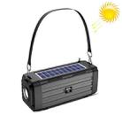 BDL-187 LED Light Solar Wireless Bluetooth Speaker Portable Outdoor Camping FM Radio(Black) - 1