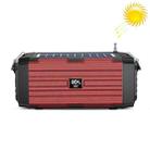 BDL-187 LED Light Solar Wireless Bluetooth Speaker Portable Outdoor Camping FM Radio(Red) - 1