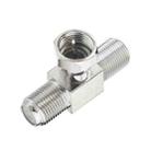 F Type Splitter 3 Way Connector F Male To Dual F Female Coaxial Connector Adapter - 1