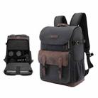 Cwatcun D128 Vintage Shoulder Backpack Split Compartment Large Capacity Splashproof Photography Bag, Color: Small Black - 1