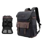 Cwatcun D128 Vintage Shoulder Backpack Split Compartment Large Capacity Splashproof Photography Bag, Color: Medium Black - 1