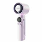 Turbo Handheld Small Fan Outdoor 100-speed Cooling Fan Built-in 4000 mAh Battery(Light Purple) - 1