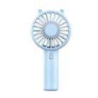 Mini USB Handheld Fan Rechargeable Portable Desktop Phone Holder(Light Blue) - 1