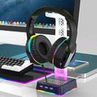 Z3 Cracked With 3USB Expansion Port Headphone Stand RGB Ambient Light Headphone Display Holder(Black) - 1