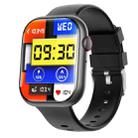 F70  2.1 Inch Screen Smart Watch With Blood Sugar/Blood Oxygen Monitoring /SOS Alarm/100+ Sports Modes, Color: Black Silicone - 1