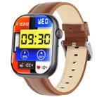 F70  2.1 Inch Screen Smart Watch With Blood Sugar/Blood Oxygen Monitoring /SOS Alarm/100+ Sports Modes, Color: Black Brown Leather - 1