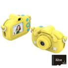 DC501 2.0-Inch 4X Zoom HD Digital Camera Mini Children Photography Camera, Color: Yellow+32G - 1