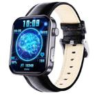 F300  2.1-Inch Screen Smart Watch Supports Bluetooth Calls/ECG/Blood Composition Analysis/50+ Sports Modes, Color: Black Leather - 1